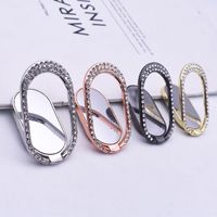 New Diamond Oval Ring Bracket Metal Mirror Fastened Ring Bracket Desktop Lazy Bracket Ultra-thin Fastened Ring main image 2