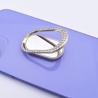 New Diamond Oval Ring Bracket Metal Mirror Fastened Ring Bracket Desktop Lazy Bracket Ultra-thin Fastened Ring sku image 4