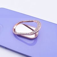 New Diamond Oval Ring Bracket Metal Mirror Fastened Ring Bracket Desktop Lazy Bracket Ultra-thin Fastened Ring sku image 3