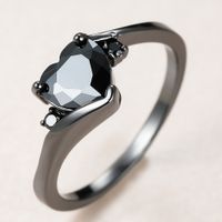 Classic Style Streetwear Heart Shape Copper Inlay Zircon Rings sku image 1