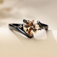 Classic Style Streetwear Heart Shape Copper Inlay Zircon Rings sku image 10