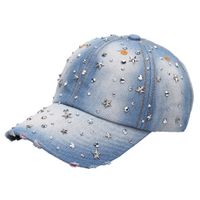 Unisex Hip-hop Punk Star Crown Skull Rhinestone Pearl Flat Eaves Baseball Cap main image 1