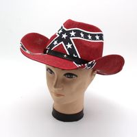 Unisex Cowboy Style Classic Style American Flag Crimping Straw Hat main image 3