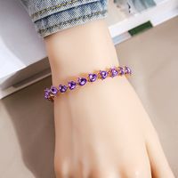 Glam Leaf Heart Shape Alloy Inlay Rhinestones Women's Bracelets sku image 10