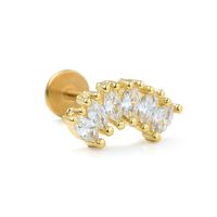 Simple Style Solid Color Copper 18k Gold Plated White Gold Plated Zircon Ear Studs In Bulk sku image 8