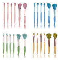 Classic Style Artificial Fiber Plastic Handgrip Makeup Brushes 6 Pieces main image 1