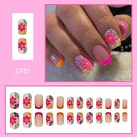 French Style Sweet Cartoon Rose Flower Abs Nail Patches 1 Set sku image 1