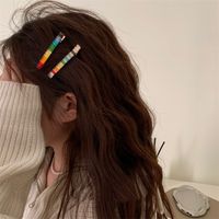 Simple Style Color Block Alloy Plating Inlay Artificial Gemstones Hair Clip main image 4