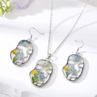 Casual Vacation Simple Style Flower Resin Wholesale Earrings Necklace main image 3