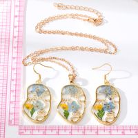 Casual Vacation Simple Style Flower Resin Wholesale Earrings Necklace main image 4