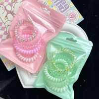 Cute Commute Korean Style Solid Color Plastic Resin Patchwork Hair Tie main image 5