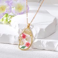 Casual Cute Simple Style Round Alloy Resin Patchwork Women's Pendant Necklace main image 4