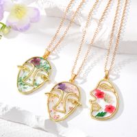 Casual Cute Simple Style Round Alloy Resin Patchwork Women's Pendant Necklace main image 1