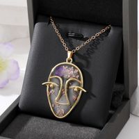 Casual Cute Simple Style Round Alloy Resin Patchwork Women's Pendant Necklace main image 3