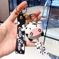 Cute Cows Silica Gel Women's Bag Pendant Keychain sku image 1