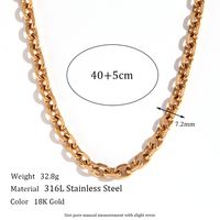 Simple Style Classic Style Solid Color Stainless Steel Plating 18k Gold Plated Necklace sku image 8
