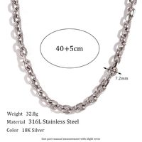 Simple Style Classic Style Solid Color Stainless Steel Plating 18k Gold Plated Necklace sku image 5