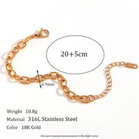 Simple Style Classic Style Solid Color 18k Gold Plated Stainless Steel Wholesale Anklet sku image 7
