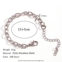 Simple Style Classic Style Oval Stainless Steel Bracelets sku image 5