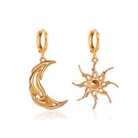 1 Pair Casual Vintage Style Human Face Leaf Heart Shape Plating Hollow Out Inlay Alloy Metal Brass Resin Zircon 18k Gold Plated Gold Plated Silver Plated Earrings sku image 7