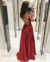 Sexy Solid Color Deep V Patchwork Maxi Long Dress A-line Skirt main image 4