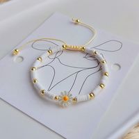 Casual Simple Style Star Daisy Freshwater Pearl Soft Clay Copper Beaded Knitting Inlay Zircon Bracelets main image 4