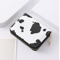 Unisex Cow Pattern Pu Leather Zipper Card Holders sku image 1