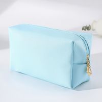 Women's Medium All Seasons Pu Leather Solid Color Elegant Classic Style Square Zipper Cosmetic Bag sku image 1