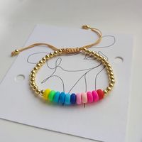 Casual Simple Style Colorful Soft Clay Copper Beaded Knitting Plating 18k Gold Plated Women's Bracelets main image 7