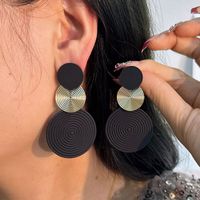 1 Pair Artistic Round Spray Paint Alloy Earrings main image 3