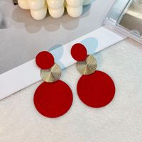 1 Pair Artistic Round Spray Paint Alloy Earrings sku image 15
