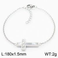 Titanium Steel 18K Gold Plated Vacation Plating Inlay Cross Shell Bracelets Earrings Necklace sku image 1