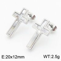 Titanium Steel 18K Gold Plated Vacation Plating Inlay Cross Shell Bracelets Earrings Necklace sku image 2