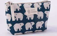 Women's Medium All Seasons Canvas Animal Tree Lattice Streetwear Square Zipper Cosmetic Bag sku image 1