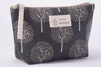 Women's Medium All Seasons Canvas Animal Tree Lattice Streetwear Square Zipper Cosmetic Bag sku image 7