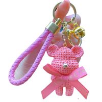 Cartoon Style Cute Letter Bear Bow Knot Resin Metal Unisex Bag Pendant Keychain main image 2