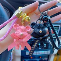 Cartoon Style Cute Letter Bear Bow Knot Resin Metal Unisex Bag Pendant Keychain main image 1