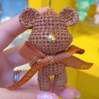 Cartoon Style Cute Letter Bear Bow Knot Resin Metal Unisex Bag Pendant Keychain sku image 3