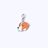 Cartoon Style Cute Dog Metal Unisex Bag Pendant Keychain sku image 9