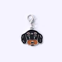 Cartoon Style Cute Dog Metal Unisex Bag Pendant Keychain sku image 7