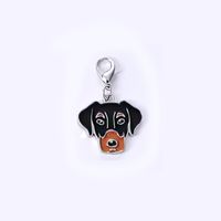 Cartoon Style Cute Dog Metal Unisex Bag Pendant Keychain sku image 10