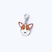 Cartoon Style Cute Dog Metal Unisex Bag Pendant Keychain sku image 8