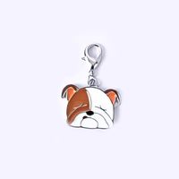 Cartoon Style Cute Dog Metal Unisex Bag Pendant Keychain sku image 26