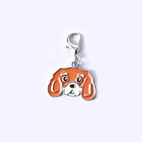 Cartoon Style Cute Dog Metal Unisex Bag Pendant Keychain sku image 36