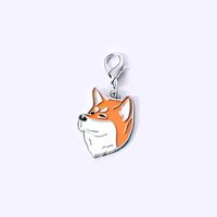 Cartoon Style Cute Dog Metal Unisex Bag Pendant Keychain sku image 40