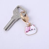 Cute Rabbit Cat Butterfly Metal Enamel Unisex Bag Pendant Keychain sku image 21