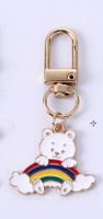 Cute Rabbit Cat Butterfly Metal Enamel Unisex Bag Pendant Keychain sku image 67