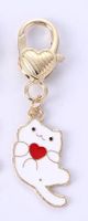 Cute Rabbit Cat Butterfly Metal Enamel Unisex Bag Pendant Keychain sku image 59