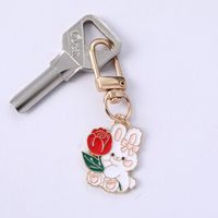 Cute Rabbit Cat Butterfly Metal Enamel Unisex Bag Pendant Keychain sku image 35