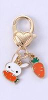 Cute Rabbit Cat Butterfly Metal Enamel Unisex Bag Pendant Keychain sku image 68